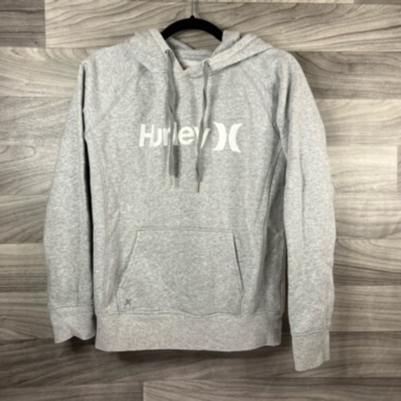 Hurley Womens Teens Youth‎ Hoodie Sweatshirt Gray Heathered Spell Out Pullover S - Picture 8 of 12